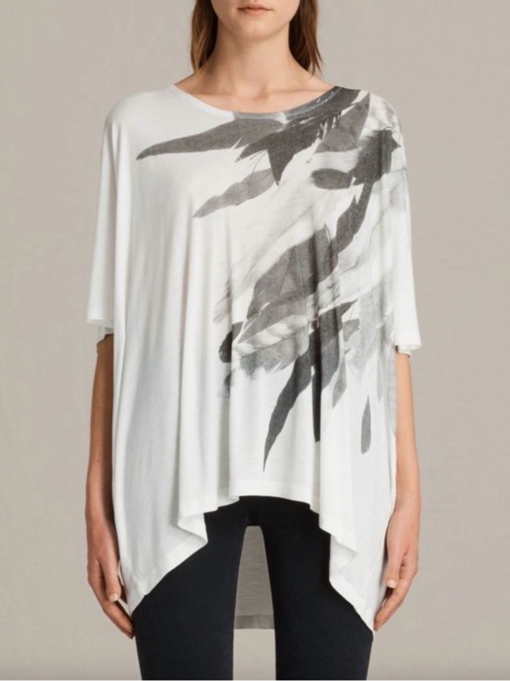 Allsaints Oversized Wing Dream Feather Print T-Shirt